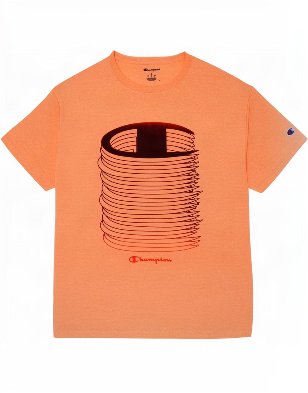 Champion Herre Grafisk T-Shirt Top Stor Orange Bomuld