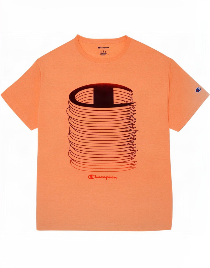 Champion Herre Grafisk T-Shirt Top Stor Orange Bomuld