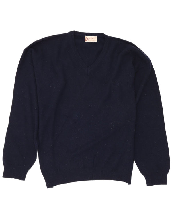 Sergio Tacchini Herre V-hals sweater 2XL marineblå uld
