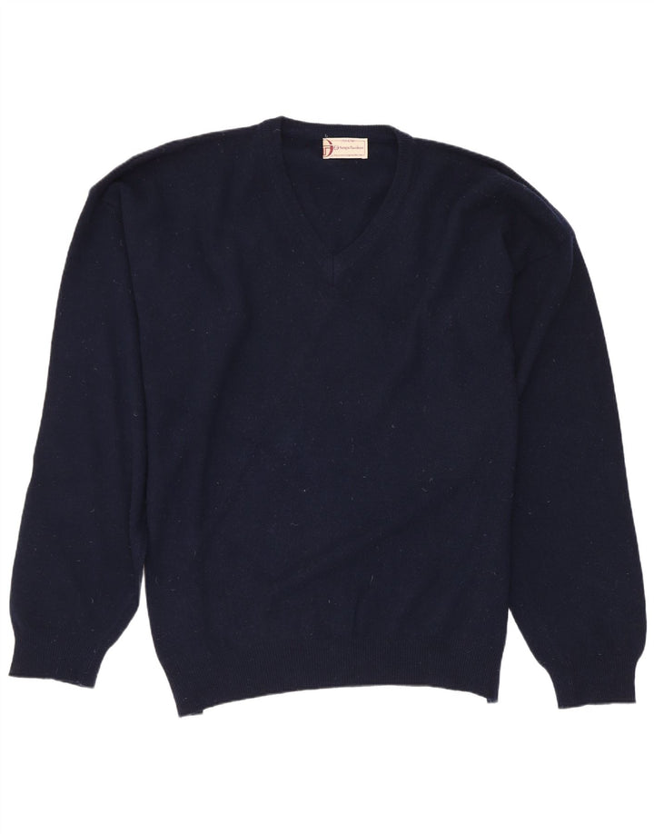 Sergio Tacchini Herre V-hals sweater 2XL marineblå uld