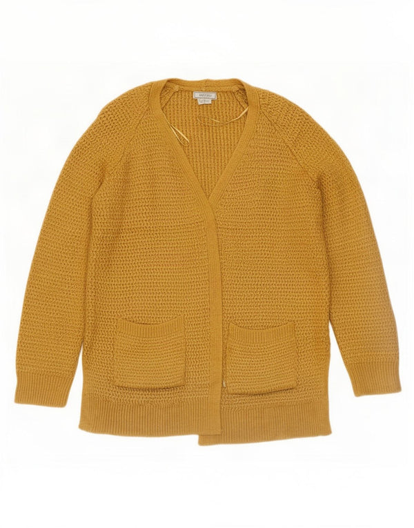 Fat Face Womens Open Cardigan Sweater UK 10 Small Yellow Acryl