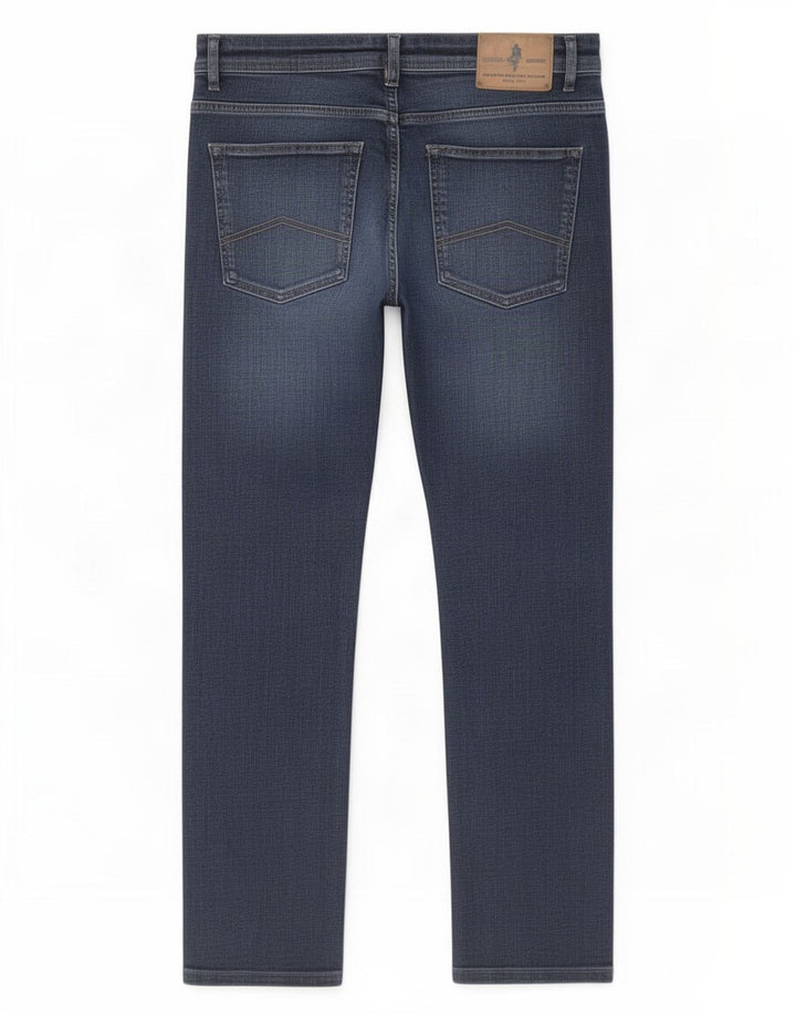Marlboro Classics Herre Regular Tapered Jeans W32 L28 Navy Blue