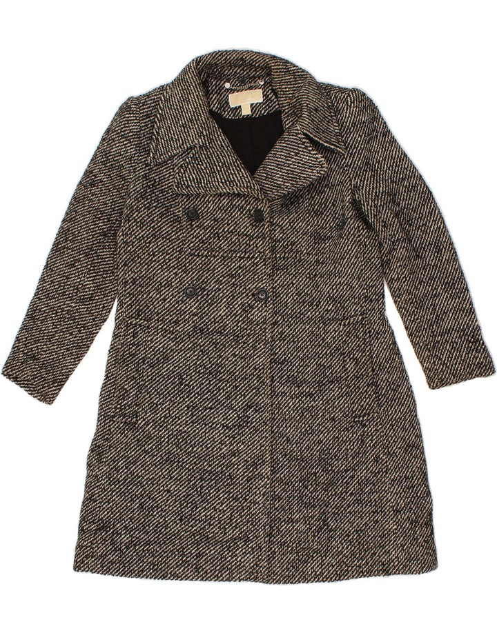 MICHAEL KORS Womens Double Breasted Coat US 12 Large Black Striped Vintage Michael Kors and Second-Hand Michael Kors from Messina Hembry 