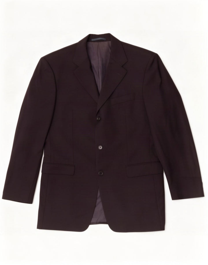 Hugo Boss Herre 3-knaps blazerjakke IT 50 Large Navy Blue Virgin Wool