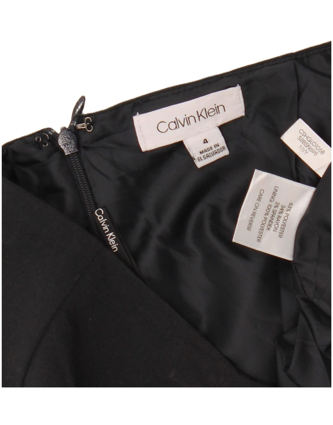 CALVIN KLEIN Wrap-nederdel til kvinder US 4 Small W30 Black Polyester