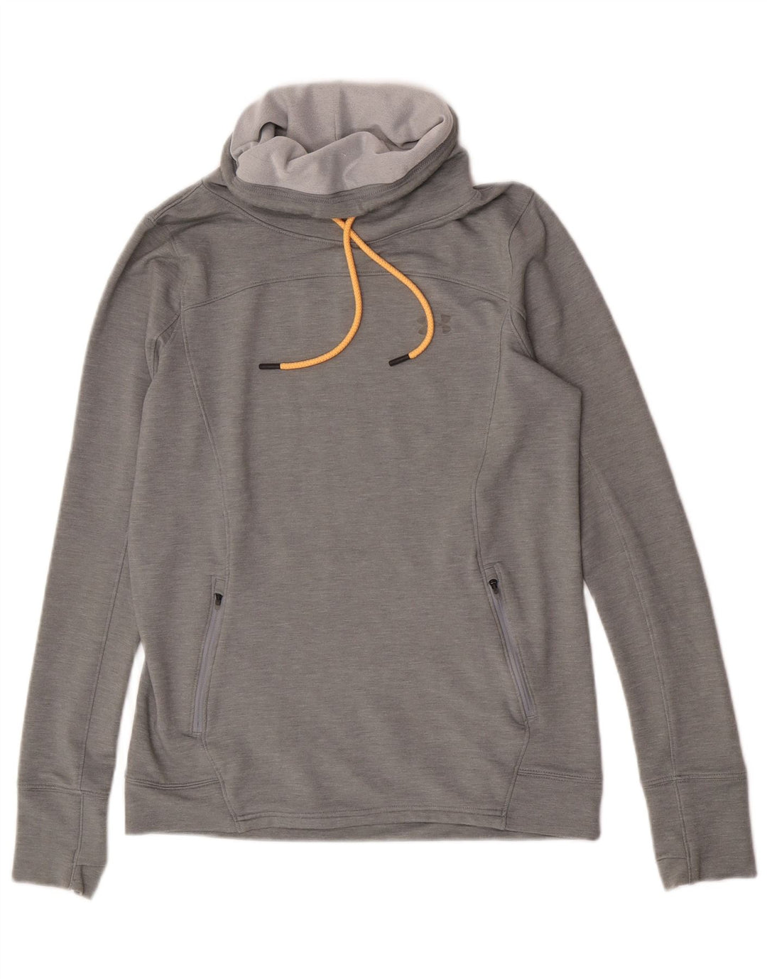 Under Armour Dame Roll Neck Sweatshirt Jumper UK 14 Medium Grey Flecked