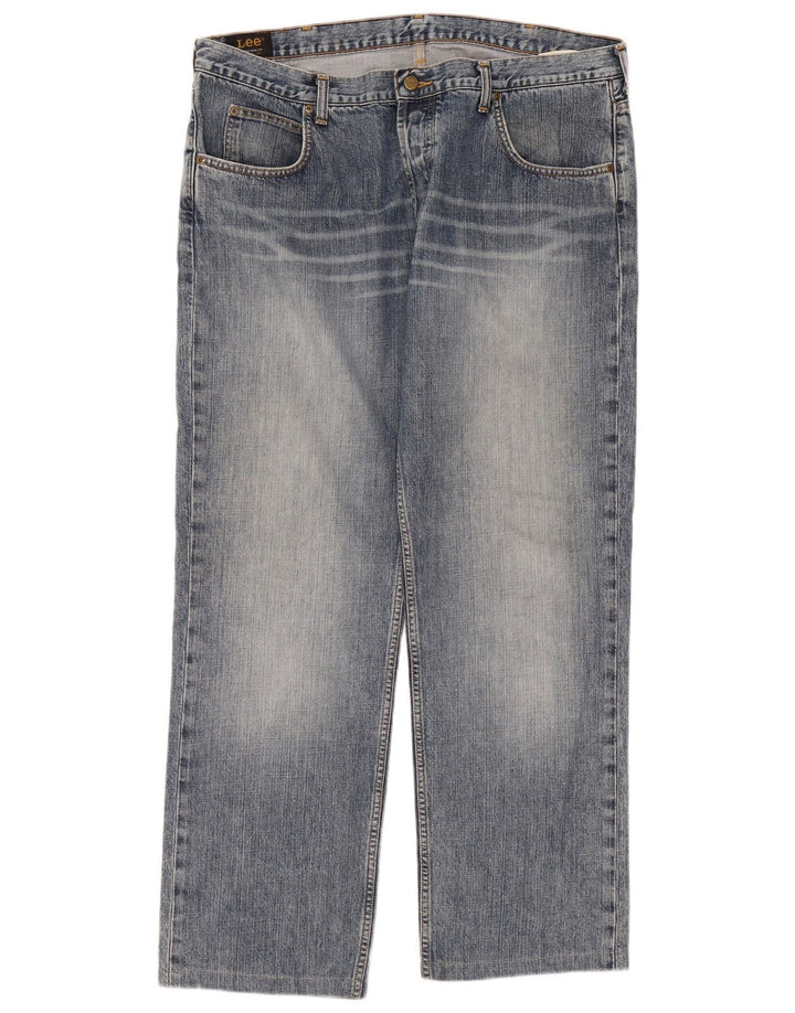Lee Mens Seattle Straight Jeans W40 L31 Blå Bomuld