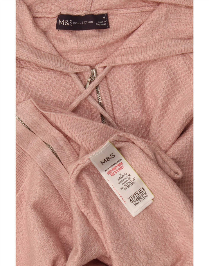 Marks & Spencer Dame Hættetrøje Sweater UK 14 Medium Pink Viscose