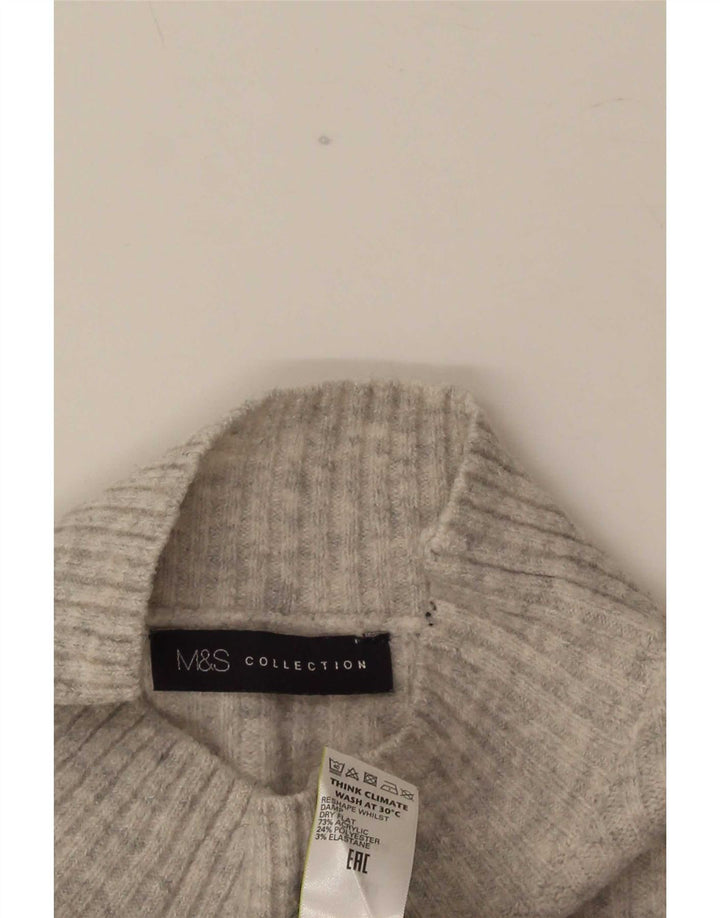 Marks & Spencer Dame Turtle Neck Jumper Sweater UK 10 Small Grey