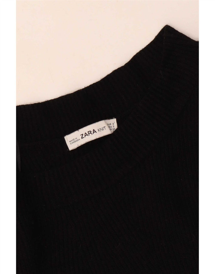 Zara Dame Oversized Boat Neck Jumper Sweater UK 10 Small Black