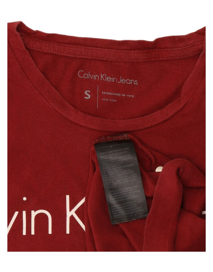 CALVIN KLEIN JEANS Herre grafisk T-shirt Top Lille rød bomuld