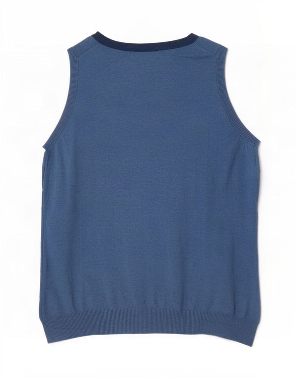 Boden Dame Vest Tank Top UK 10 Lille Blå Bomuld