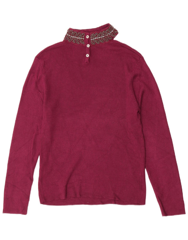 Oasis Dame V-hals sweater UK 14 Large Purple Viscose