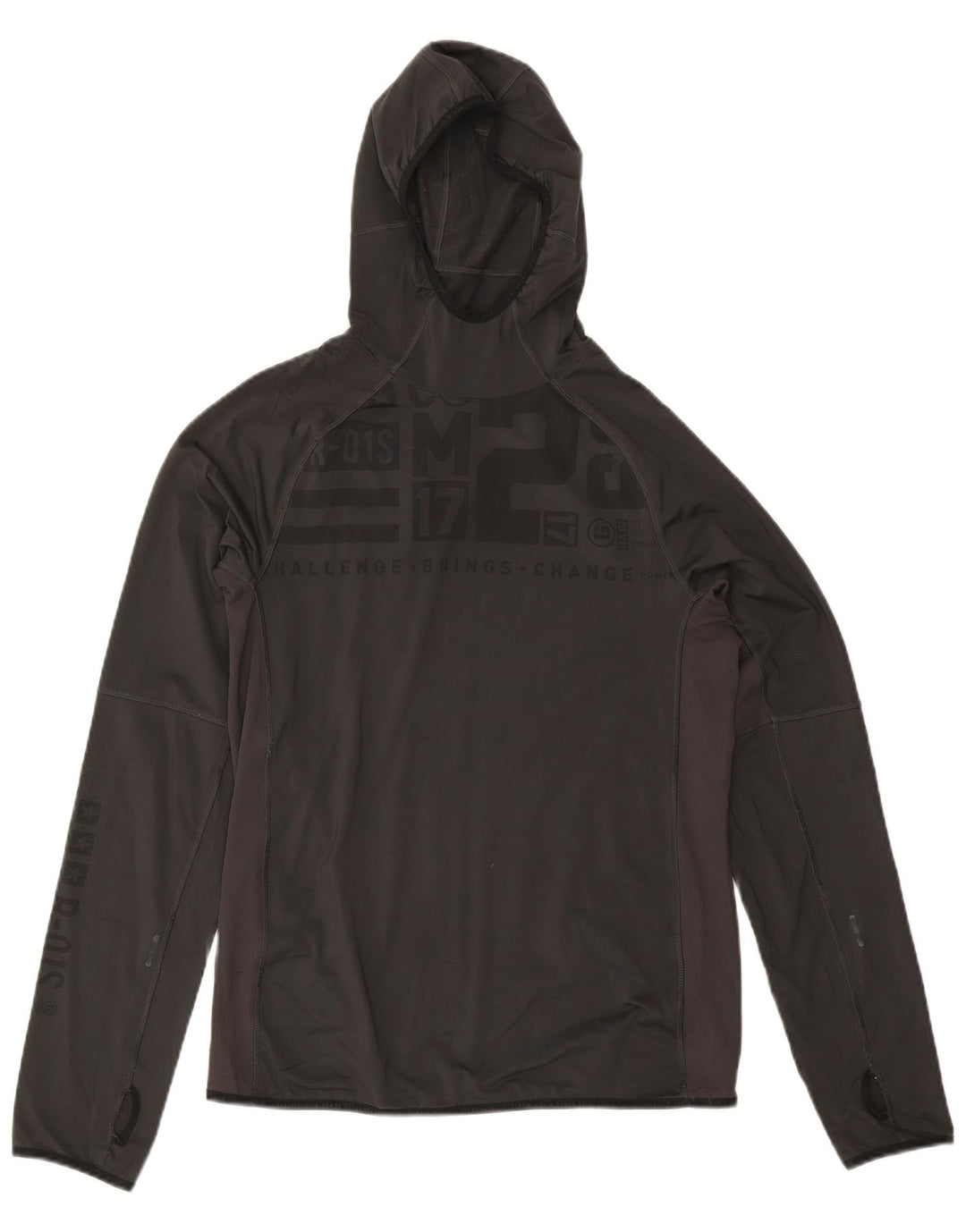 Reebok Herre Hooded Grafisk Top Langærmet Stor Sort Polyester