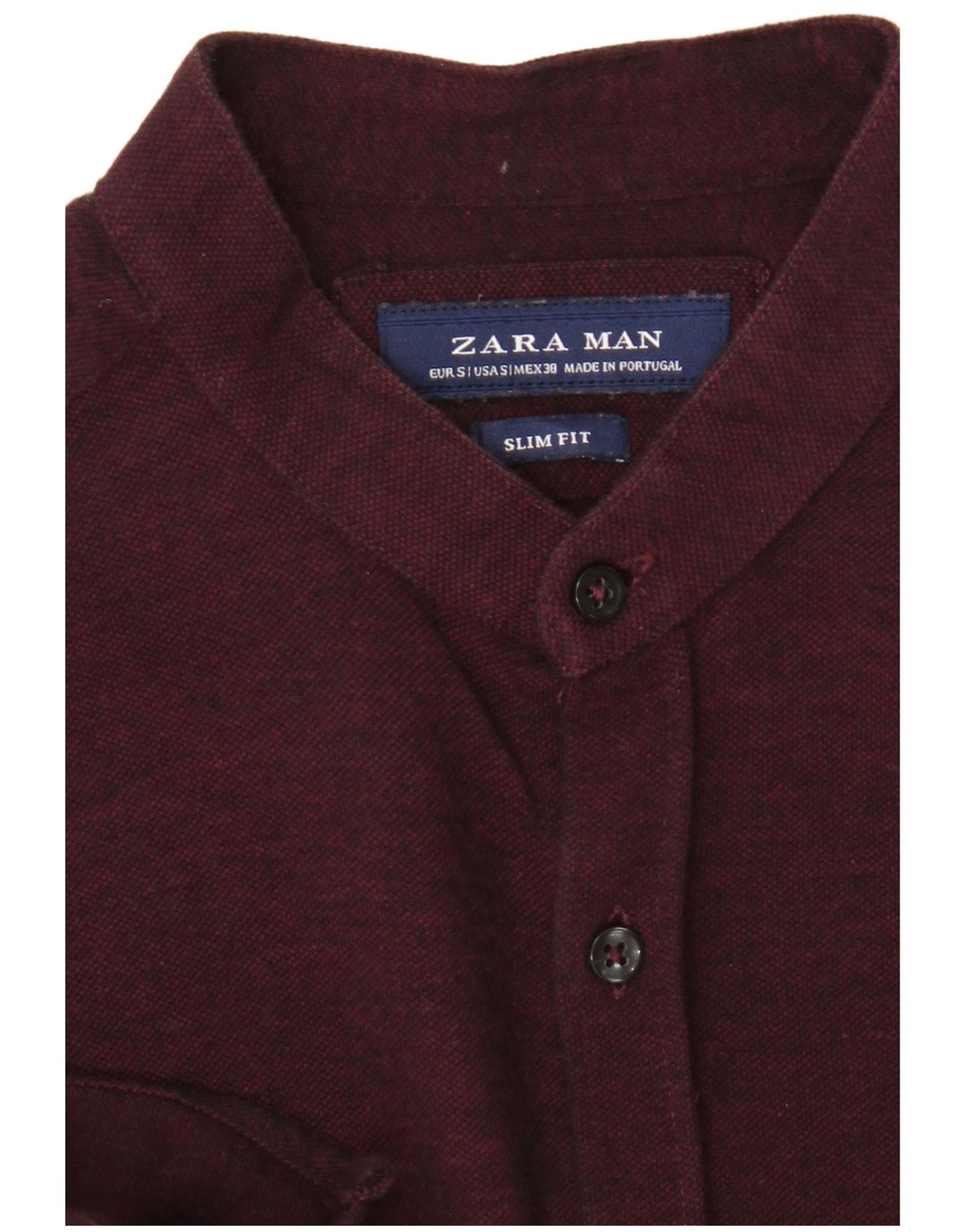 Zara Slim Fit skjorte til mænd, lille rødbrun