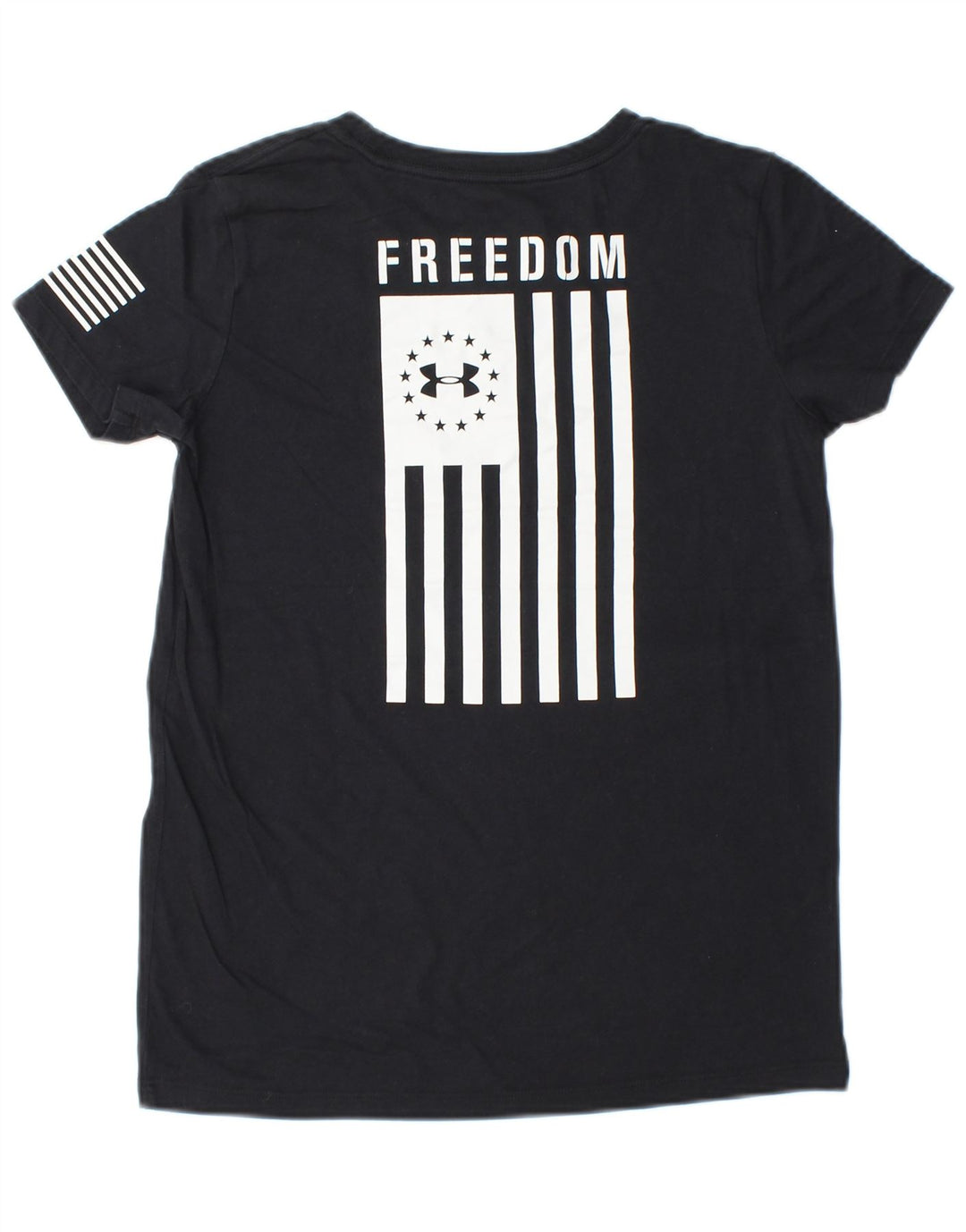 UNDER ARMOUR Grafisk T-shirt top til kvinder UK 6 XS Sort Stribet