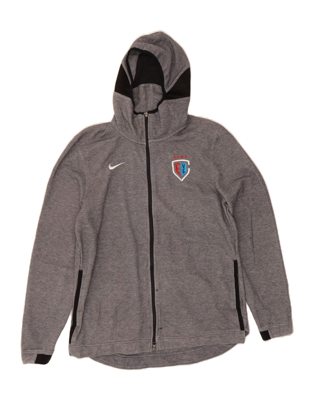NIKE Womens Dri Fit Zip Hoodie Sweater UK 16 Large Grey Polyester Vintage Nike and Second-Hand Nike from Messina Hembry 