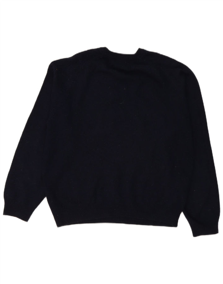 Marks & Spencer Herre V-hals sweater Stor marineblå lammeuld