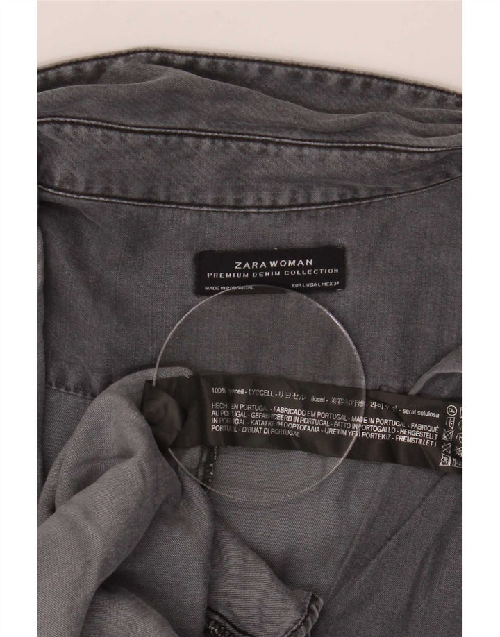 Zara 1/2-ærmet oversized trøje til kvinder DK 16 Stor grå Lyocell