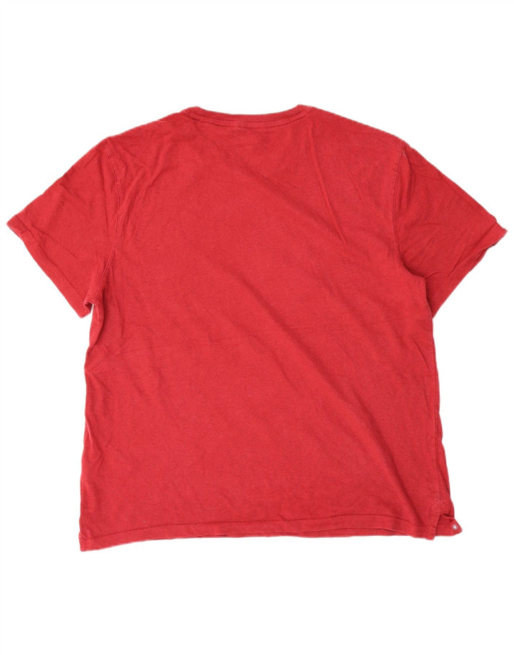 Fat Face Herre Regular T-Shirt Top Stor Rød Bomuld