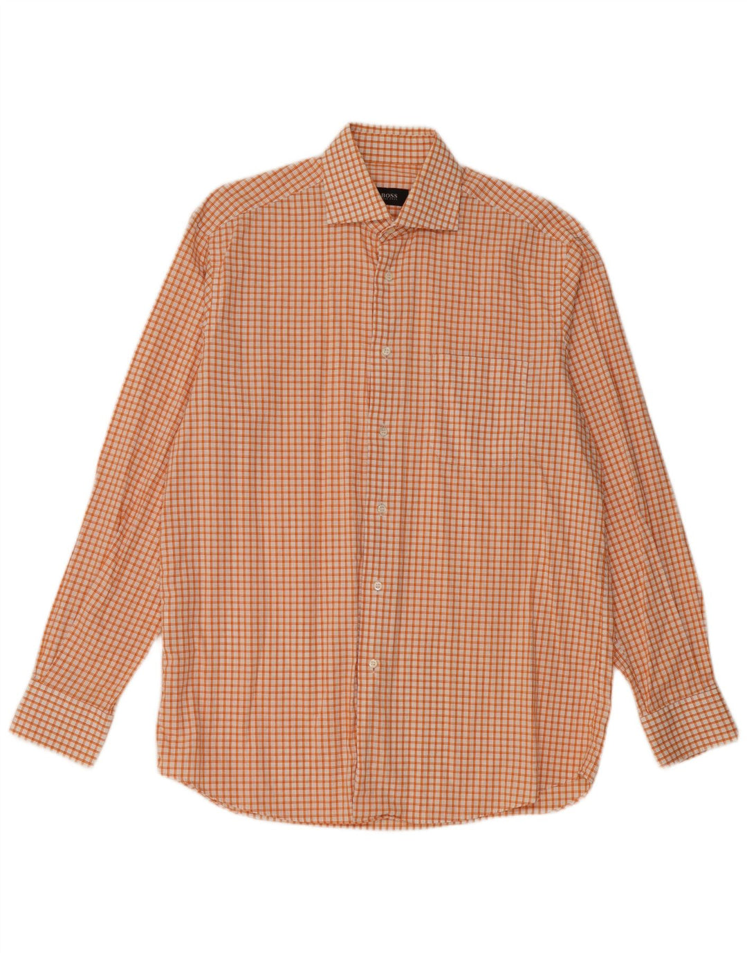 Hugo Boss Herreskjorte Medium Orange Ternet Bomuld