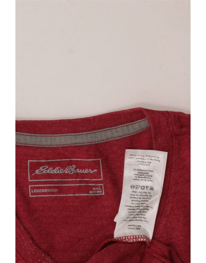EDDIE BAUER Mens T-Shirt Top Large Red Cotton Vintage Eddie Bauer and Second-Hand Eddie Bauer from Messina Hembry 