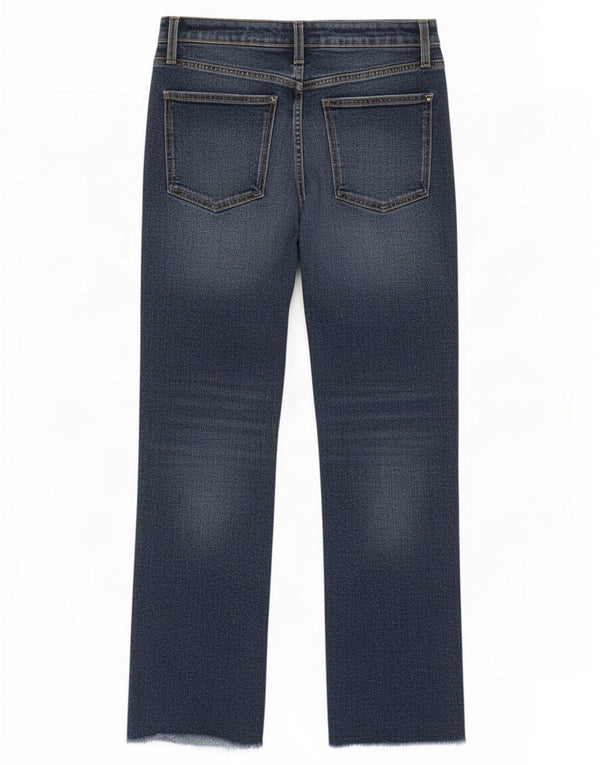 Zara Dame Højtaljede Straight Jeans EU 38 Small W28 L26 Blå Bomuld