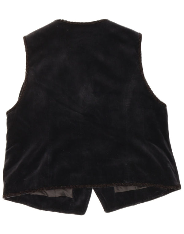 Meico Dame Velvet Vest UK 22 3XL Sort Bomuld