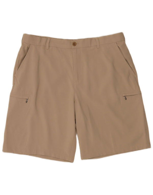 IZOD Herre Cargo Shorts W38 XL Beige Polyester