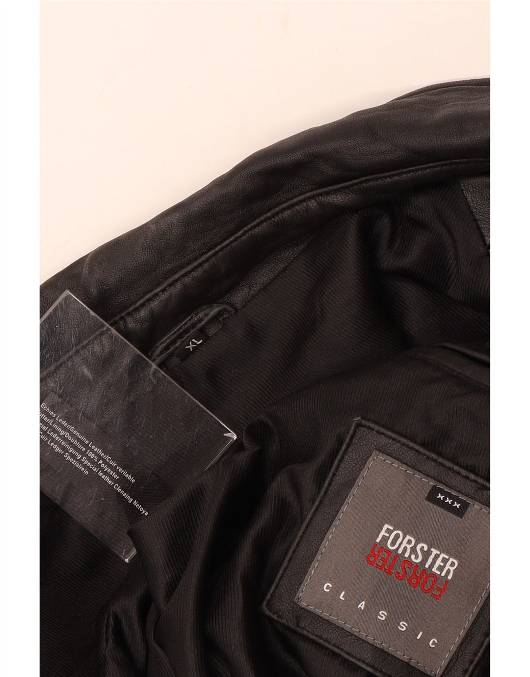 VINTAGE Herre Læderjakke UK 42 XL Sort Læder