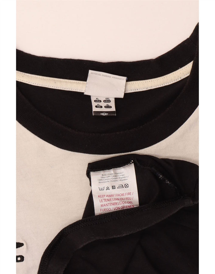 UMBRO Herre T-Shirt Top XL Sort Colourblock Bomuld