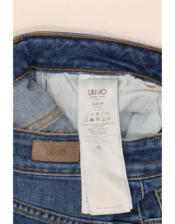 Liu Jo Womens Distressed Crop Bootcut Jeans W28 L25 Blå Bomuld