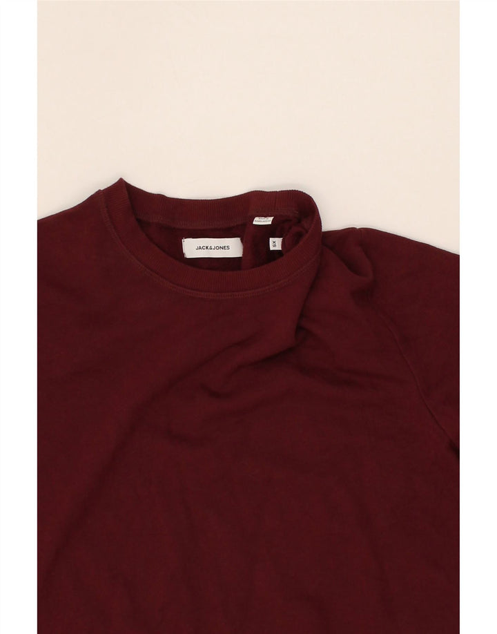 JACK & JONES Mens Sweatshirt Jumper XS Maroon Cotton Vintage Jack & Jones and Second-Hand Jack & Jones from Messina Hembry 