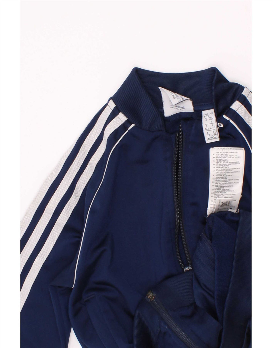 Adidas Drenge Træningsdragt Topjakke 6-7 År Marineblå Polyester