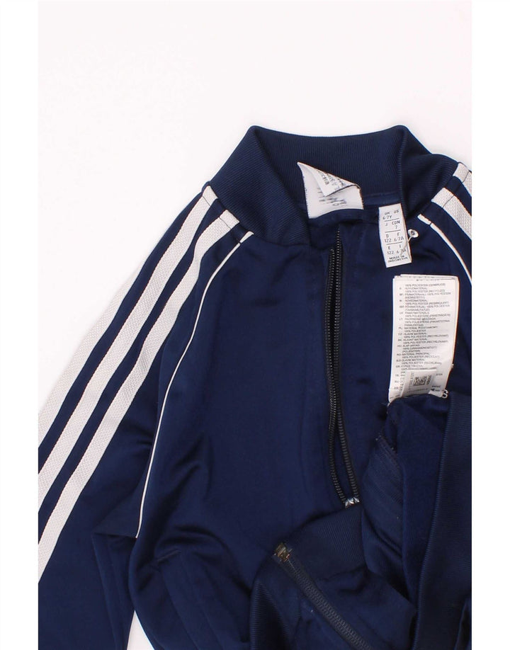 Adidas Drenge Træningsdragt Topjakke 6-7 År Marineblå Polyester