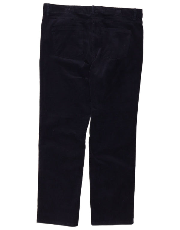 Marks & Spencer Womens Corduroy Trousers UK 16 Large W36 L28 Navy Blue