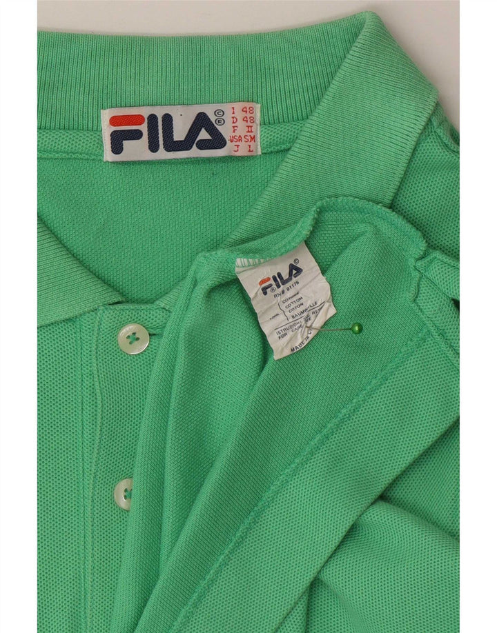 Fila Herre Polo Shirt IT 48 Medium Grøn Bomuld