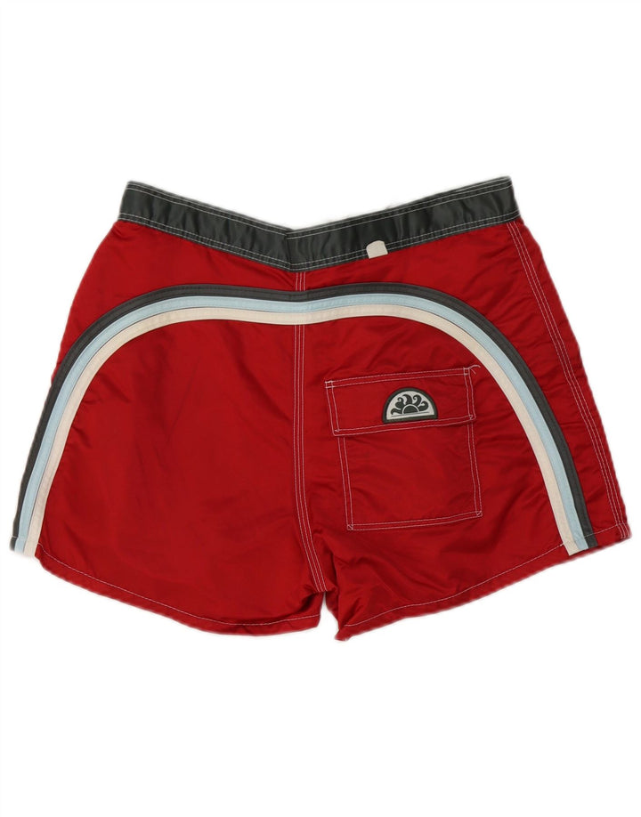 Sundek Herre grafiske svømmeshorts Medium rødstribet nylon