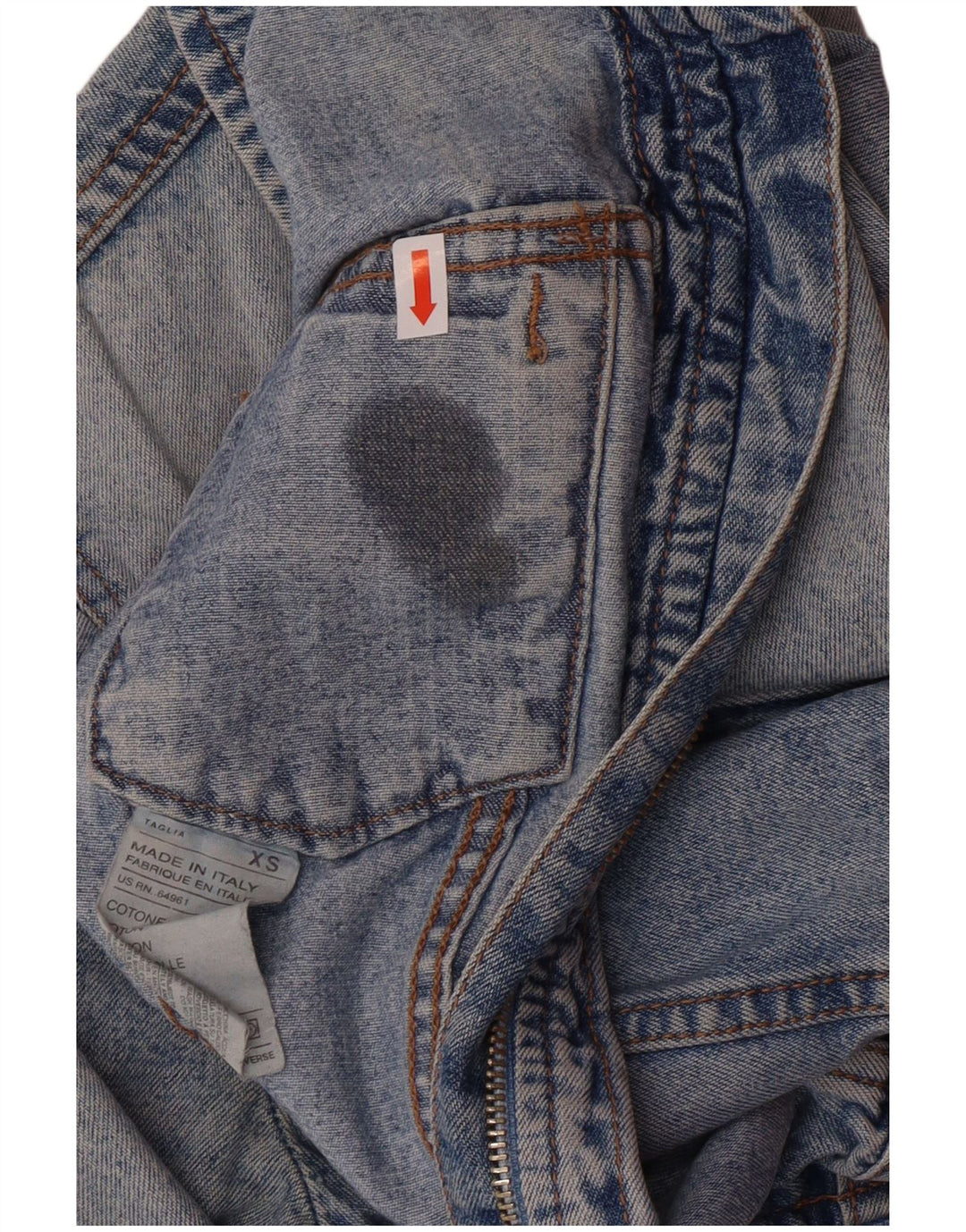 United Colors of Benetton Dame Crop Denim Jacket UK 6 XS Blue Classic