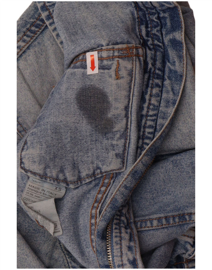 United Colors of Benetton Dame Crop Denim Jacket UK 6 XS Blue Classic