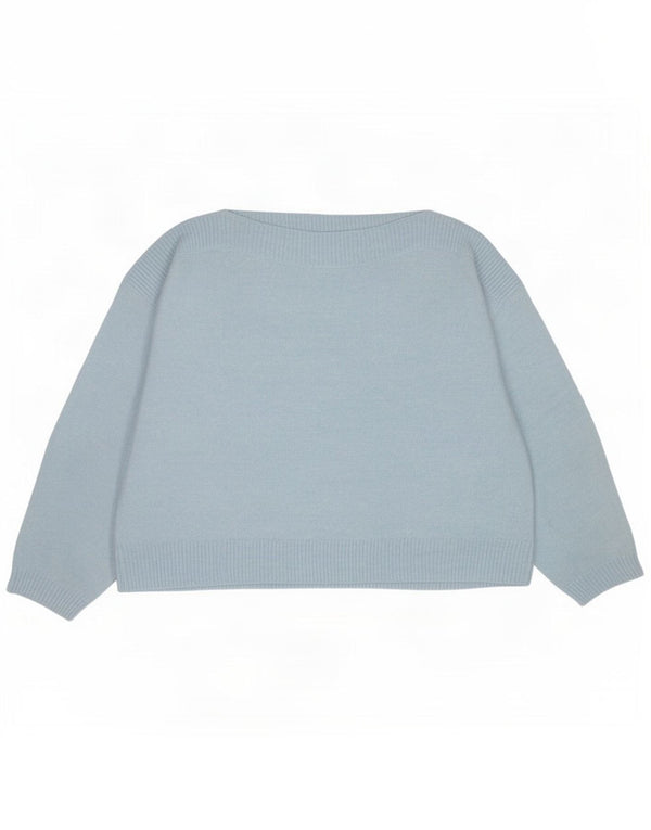Marks & Spencer Womens Oversized Boat Neck Jumper Sweater UK 18 XL Blue