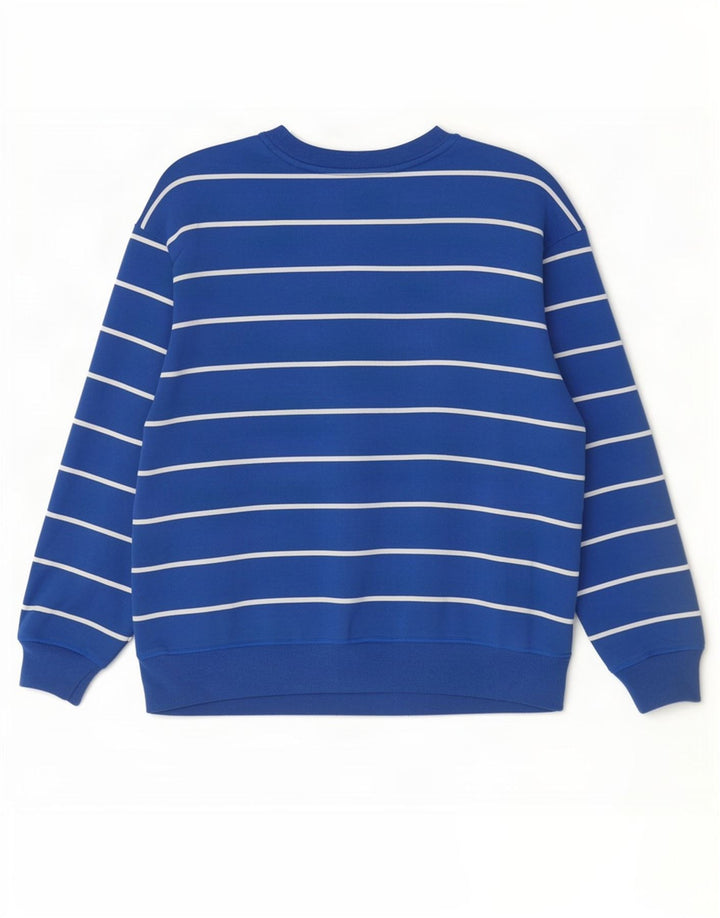 Marks & Spencer Dame Sweatshirt Jumper UK 16 Stor blå stribet bomuld