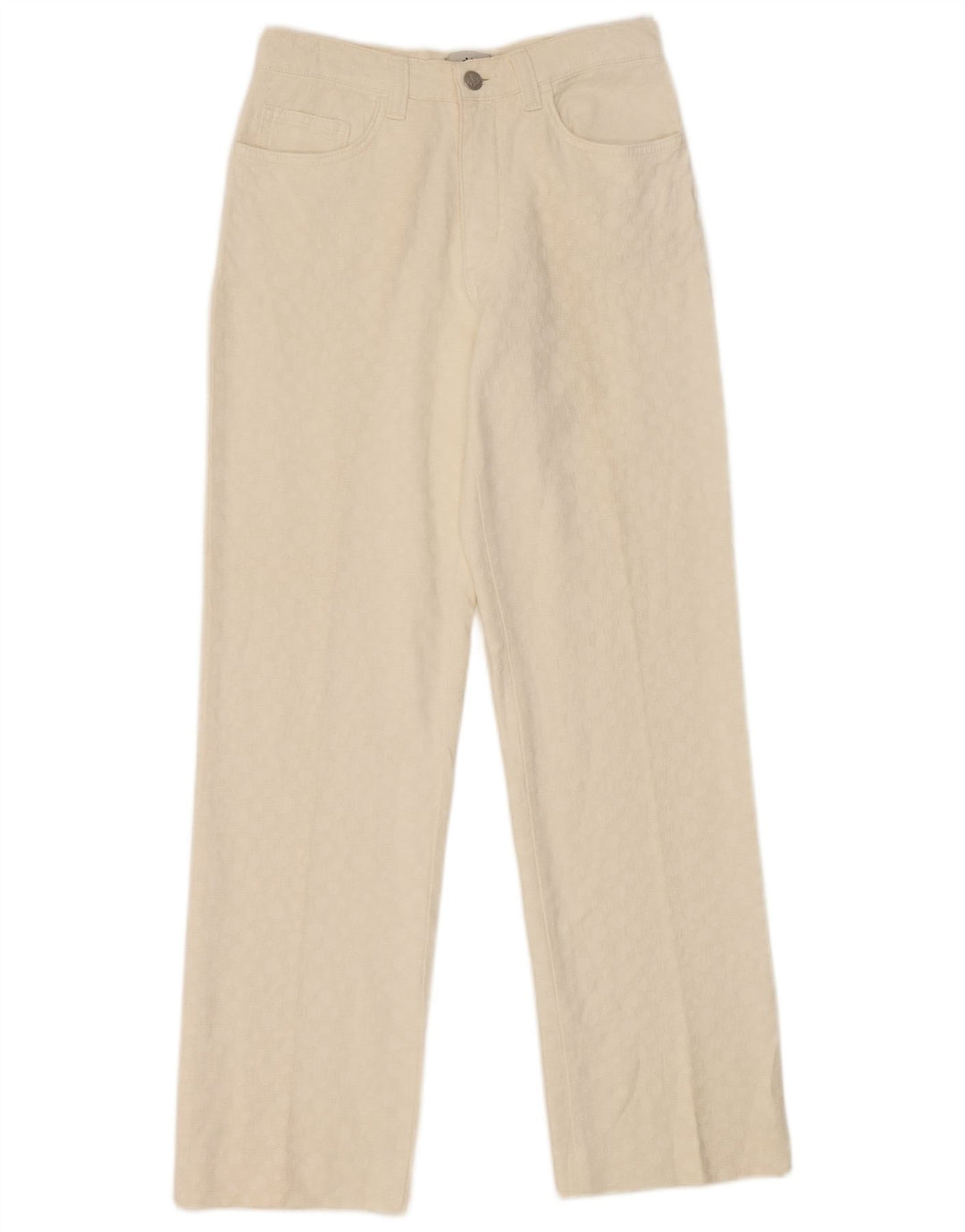Vintage Dame Casual Bukser IT 42 Medium W26 L28 Hvid Geometrisk