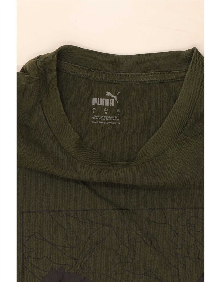 Puma Herre Grafisk T-Shirt Top Stor Khaki