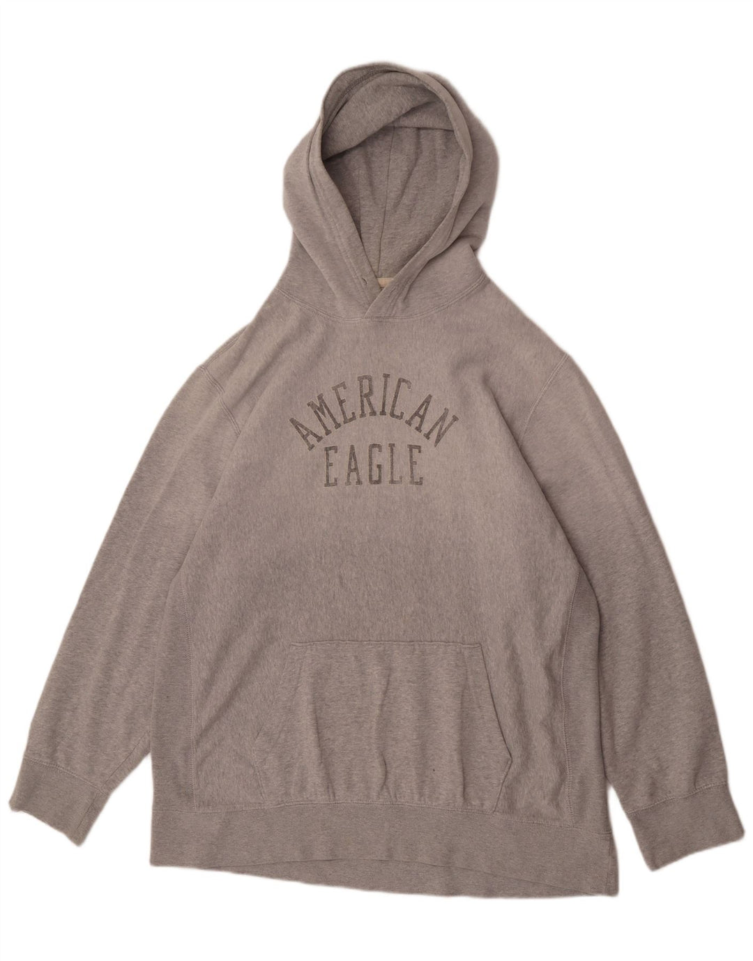 American Eagle Herre Grafisk Hoodie Jumper 2XL Grå Bomuld