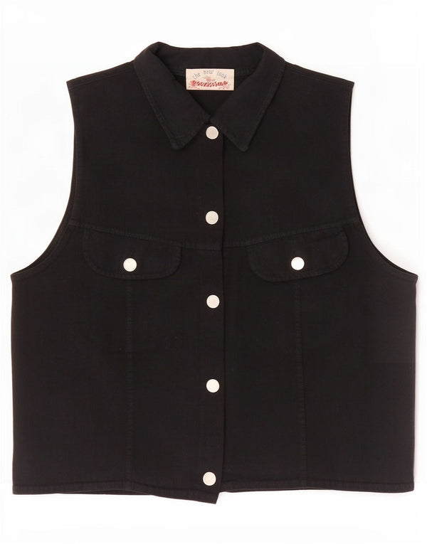 NYT LOOK Dame Denim Gilet UK 14 Medium Black Bomuld