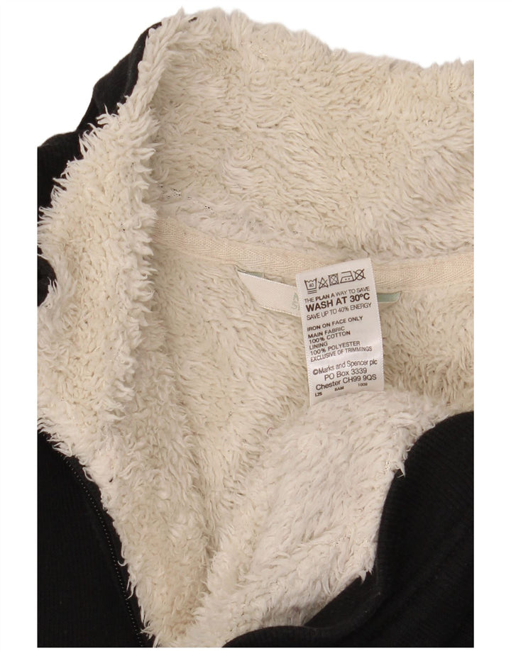 Marks & Spencer Dame Sherpa Træningsdragt Topjakke UK 14 Large Sort