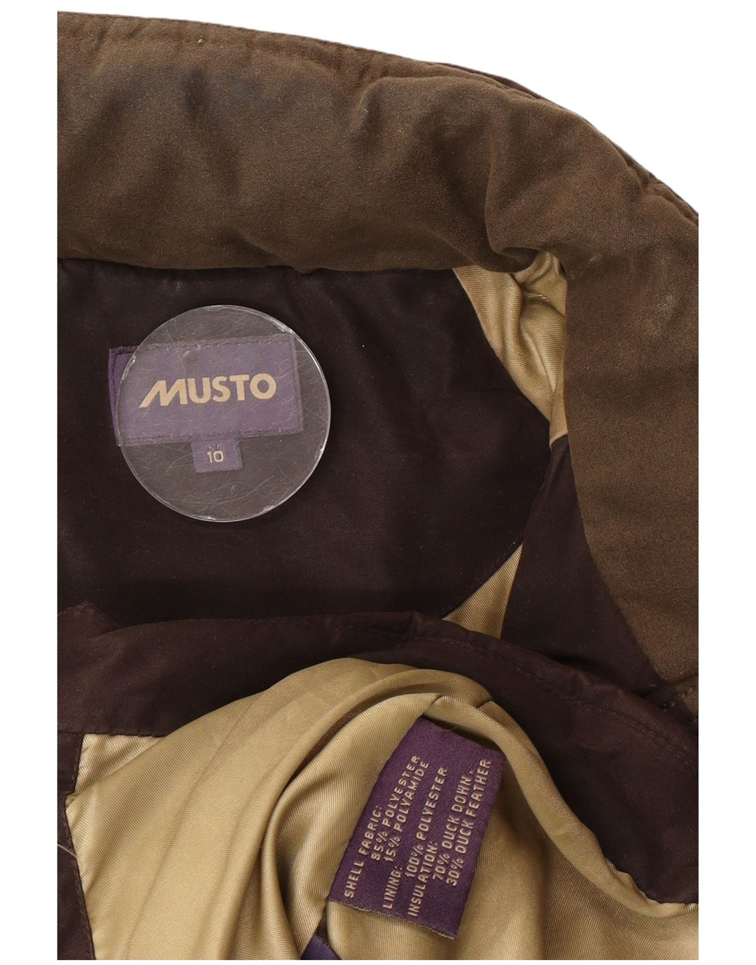 Musto polstret jakke til kvinder UK 10 Lille brun polyester