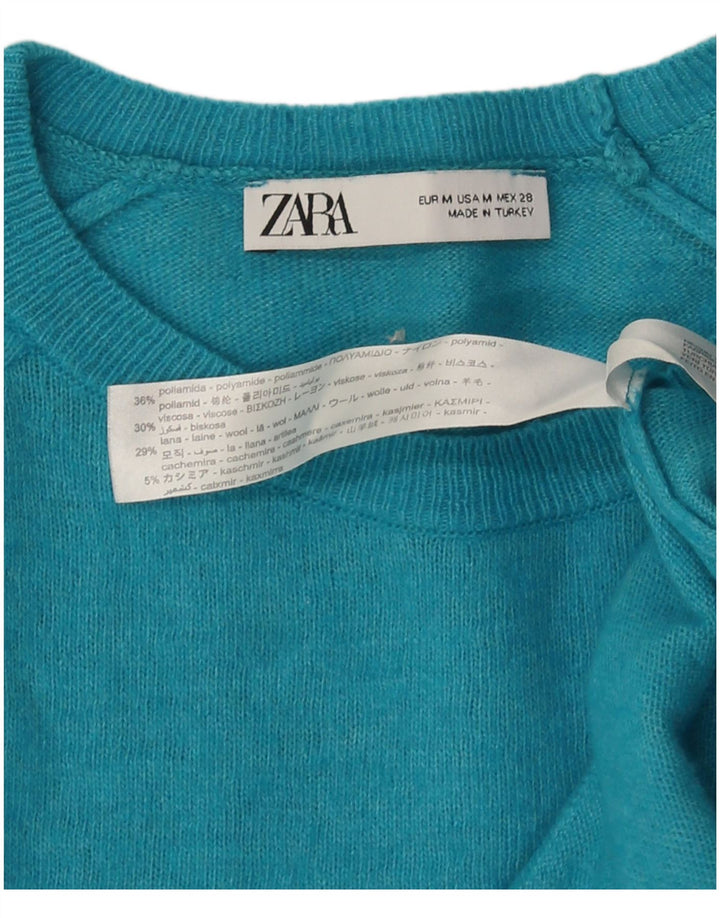 Zara Dame sweater med rund hals DK 12 Medium turkis polyamid