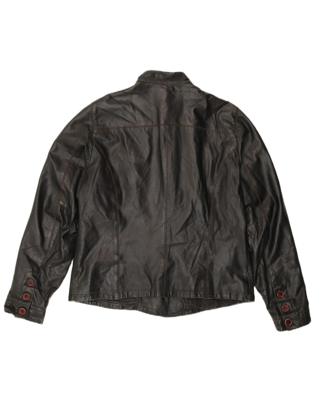 OVS Dame Læderjakke IT 46 Stor Sort Læder